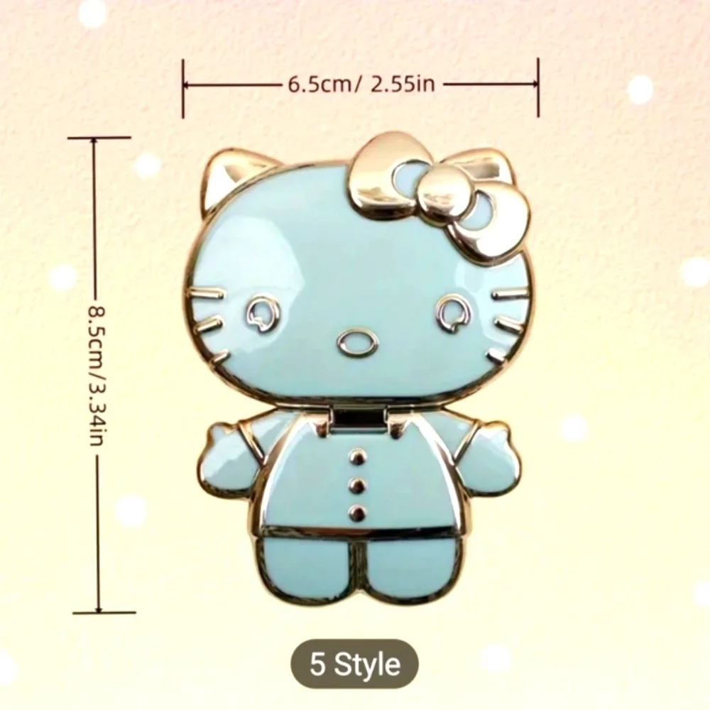 Hello Kitty Rotatable Folding Phone Stand Mirror - BLUE
